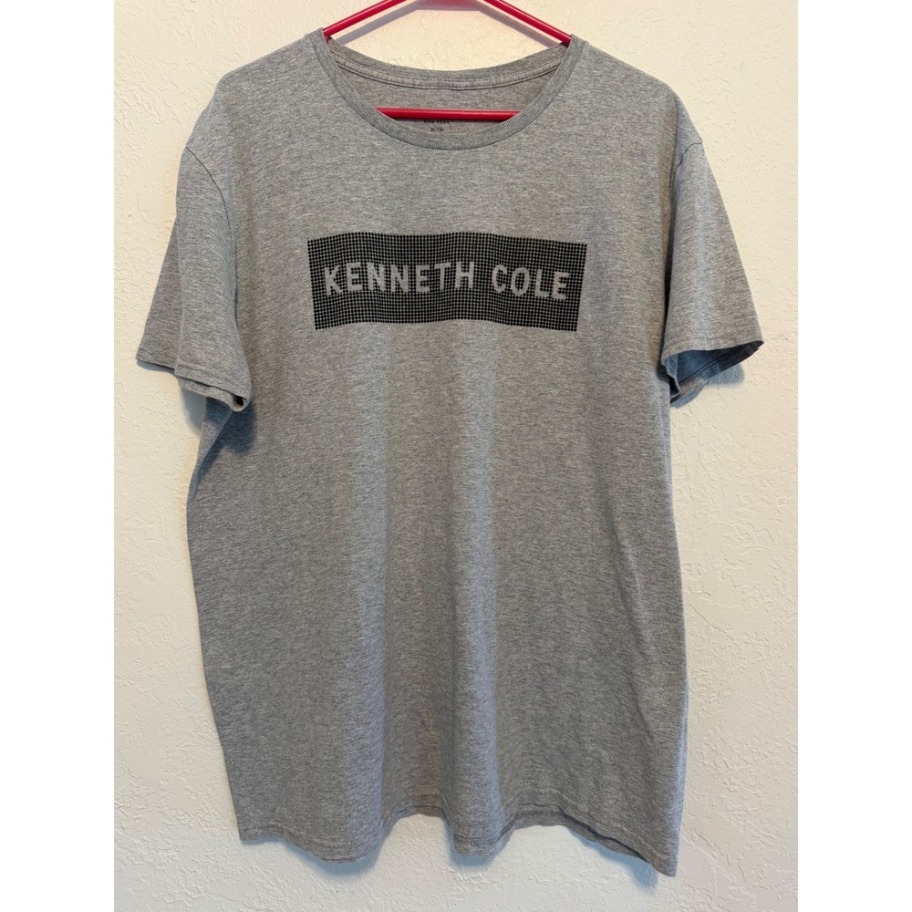 Kenneth Cole New York Mens XL Heather Grey Graphic Logo T-Shirt Short Sleeve Tee